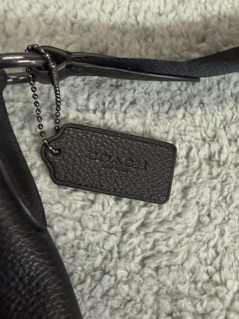 COACH Houston Leather Messenger Bag Black
